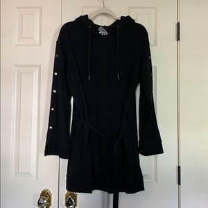 Pam & Gela Black hoodie Mini Dress M